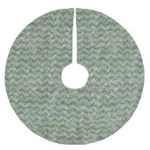 Sparkle Silver Green Glitter Chevron Stripes Xmas Kerstboom Rok (Voorkant)