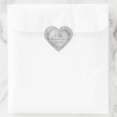 Sparkle Silver Heart 25th Wedding Jubileum Hart Sticker (Tas)