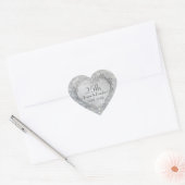 Sparkle Silver Heart 25th Wedding Jubileum Hart Sticker (Envelop)