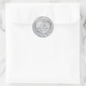 Sparkle Silver Heart 25th Wedding Jubileum Ronde Sticker (Tas)