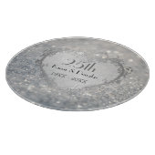 Sparkle Silver Heart 25th Wedding Jubileum Snijplank (Hoek)