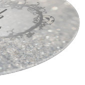 Sparkle Silver Heart 25th Wedding Jubileum Snijplank (Hoek)