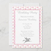 Sparkle SILVER Unicorn WHITE PINK PATTERN BIRTHDAY Kaart (Voorkant)