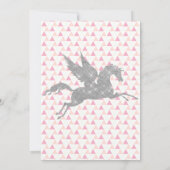 Sparkle SILVER Unicorn WHITE PINK PATTERN BIRTHDAY Kaart (Achterkant)