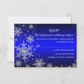 Sparkle Snowflake Blue Christmas Party RSVP (Voorkant)