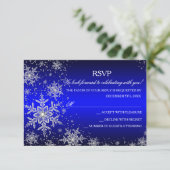 Sparkle Snowflake Blue Christmas Party RSVP (Staand voorkant)
