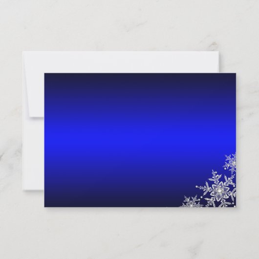 Sparkle Snowflake Blue Christmas Party RSVP (Achterkant)