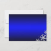 Sparkle Snowflake Blue Christmas Party RSVP Kaartje (Achterkant)