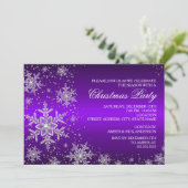 Sparkle Snowflake Paarse kerstfeest nodigt uit Kaart (Staand voorkant)