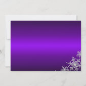 Sparkle Snowflake Paarse kerstfeest nodigt uit Kaart (Achterkant)