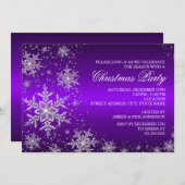 Sparkle Snowflake Paarse kerstfeest nodigt uit Kaart (Voorkant / Achterkant)