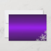 Sparkle Snowflake Paarse Kerstfeest RSVP (Achterkant)
