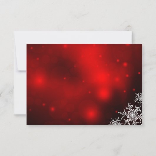 Sparkle Snowflake Red Christmas Party RSVP (Achterkant)