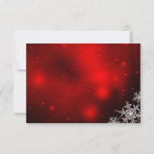 Sparkle Snowflake Red Christmas Party RSVP Kaartje (Achterkant)