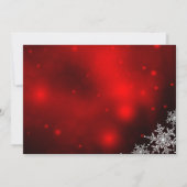 Sparkle Snowflake Red Kerstparty nodigt uit Kaart (Achterkant)