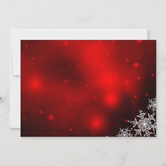 Sparkle Snowflake Red Kerstparty nodigt uit Kaart (Achterkant)