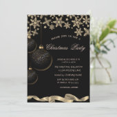 Sparkle Snowflakes Black Balls Corporate Christmas Kaart (Staand voorkant)