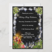 Sparkle Snowflakes Candles Pine Christmas Party Kaart (Voorkant)