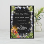 Sparkle Snowflakes Candles Pine Christmas Party Kaart (Staand voorkant)