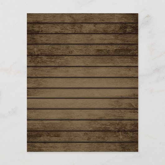 Sparkle Snowflakes en Barn Wood Wedding Menu (Achterkant)