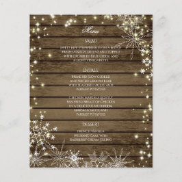 Sparkle Snowflakes en Barn Wood Wedding Menu