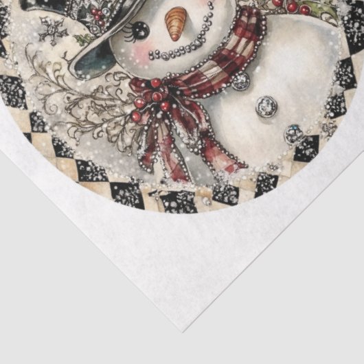 Sparkle Snowman Rounds Tissuepapier (Detail)