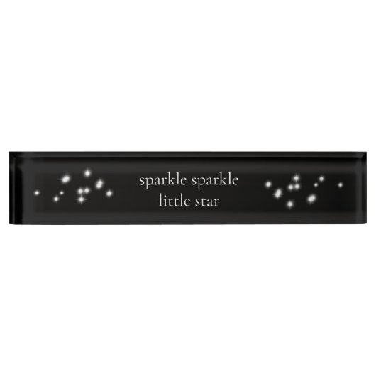 Sparkle Sparkle Little Star Black Starlight Naambordje (Voorkant)