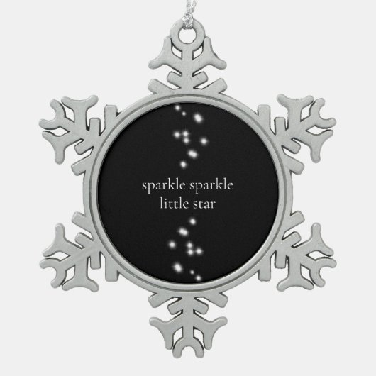 Sparkle Sparkle Little Star Black Starlight Tin Sneeuwvlok Ornament (Voorkant)