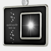 Sparkle Sparkle Little Star Black Starlight Verzilverd Omlijst Ornament (Links)