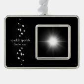 Sparkle Sparkle Little Star Black Starlight Verzilverd Omlijst Ornament (Voorkant)