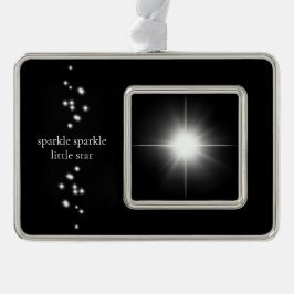Sparkle Sparkle Little Star Black Starlight Verzilverd Omlijst Ornament