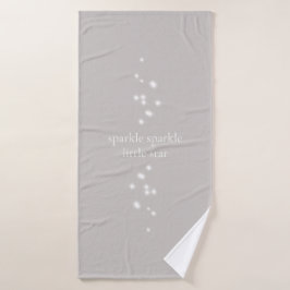 Sparkle Sparkle Little Star Silver Grey Starlight Bad Handdoek