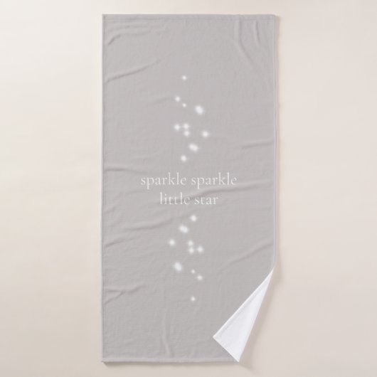 Sparkle Sparkle Little Star Silver Grey Starlight Bad Handdoek (Badhanddoek)
