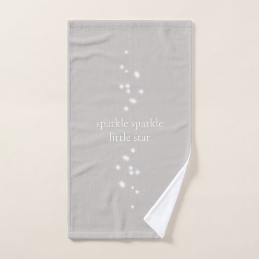Sparkle Sparkle Little Star Silver Grey Starlight Bad Handdoek (Handdoek)