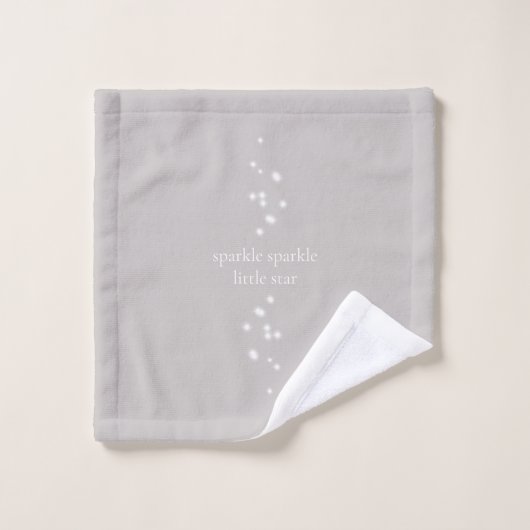 Sparkle Sparkle Little Star Silver Grey Starlight Bad Handdoek (Wasdoekje)