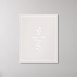 Sparkle Sparkle Little Star Silver Grey Starlight Canvas Afdruk