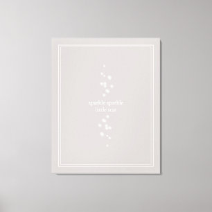 Sparkle Sparkle Little Star Silver Grey Starlight Canvas Afdruk