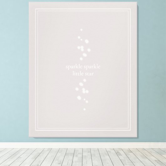 Sparkle Sparkle Little Star Silver Grey Starlight Canvas Afdruk (Insitu (Houten vloer))