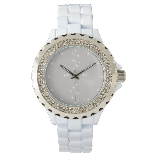 Sparkle Sparkle Little Star Silver Grey Starlight Horloge (Voorkant)