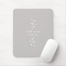 Sparkle Sparkle Little Star Silver Grey Starlight Muismat
