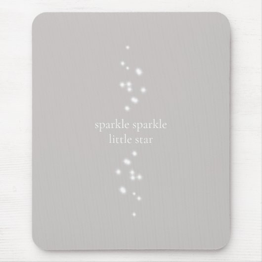 Sparkle Sparkle Little Star Silver Grey Starlight Muismat (Voorkant)