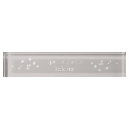 Sparkle Sparkle Little Star Silver Grey Starlight Naambordje (Voorkant)
