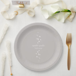 Sparkle Sparkle Little Star Silver Grey Starlight Papieren Bordje