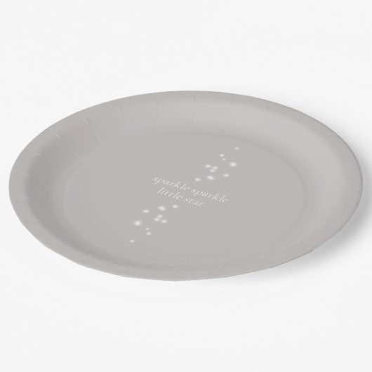 Sparkle Sparkle Little Star Silver Grey Starlight Papieren Bordje (Gekanteld)