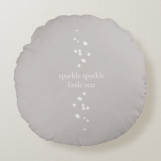 Sparkle Sparkle Little Star Silver Grey Starlight Rond Kussen (Voorkant)