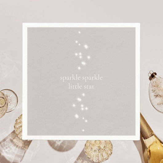 Sparkle Sparkle Little Star Silver Grey Starlight Servet