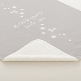 Sparkle Sparkle Little Star Silver Grey Starlight Sherpa Deken