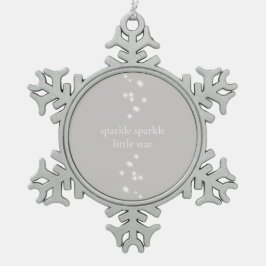 Sparkle Sparkle Little Star Silver Grey Starlight Tin Sneeuwvlok Ornament