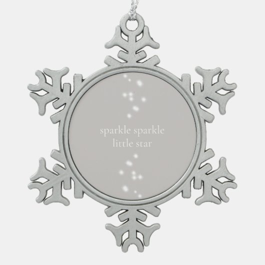 Sparkle Sparkle Little Star Silver Grey Starlight Tin Sneeuwvlok Ornament (Voorkant)