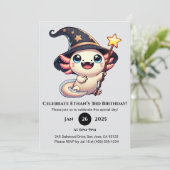 Sparkle Spell Axolotl Verjaardag Kaart (Staand voorkant)